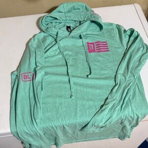 B101 Lifestyle Mint Green Hoodie with Pink Accents